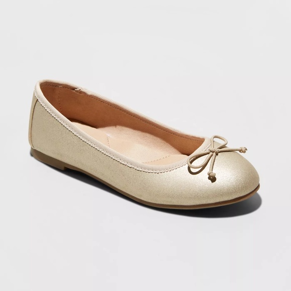 childrens gold ballet flats